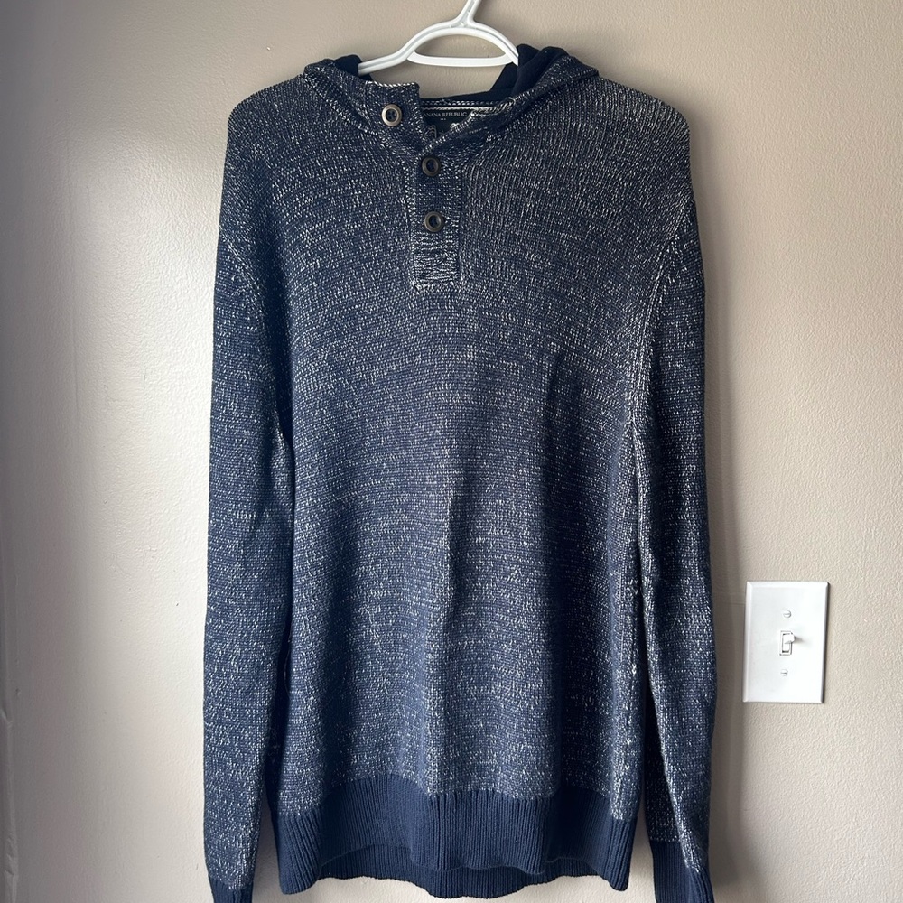 Men's Blue Sweater with Hood